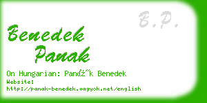 benedek panak business card